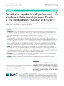Somatization in patients with predominant diarrhoea irritable bowel syndrome: the role of the intestinal barrier function and integrity